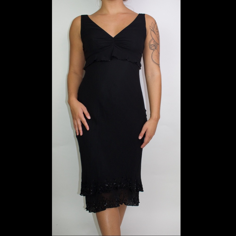 Asymmetrical little black dress